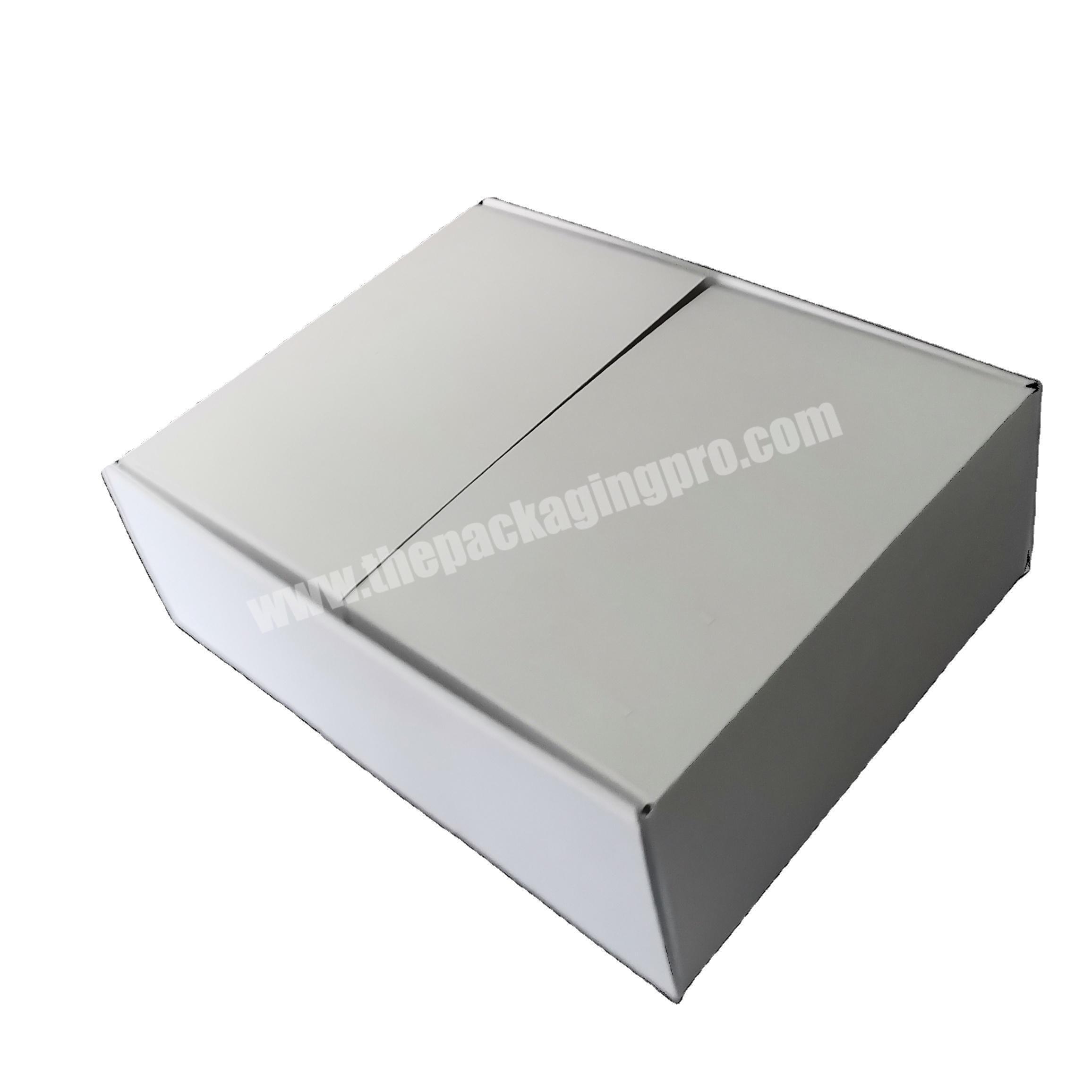 customized Folded carton ecofriendly double door opening white corrugated gift packaging box