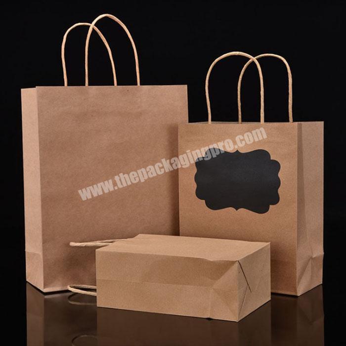 customized food grade nature brown kraft packaging paper bag