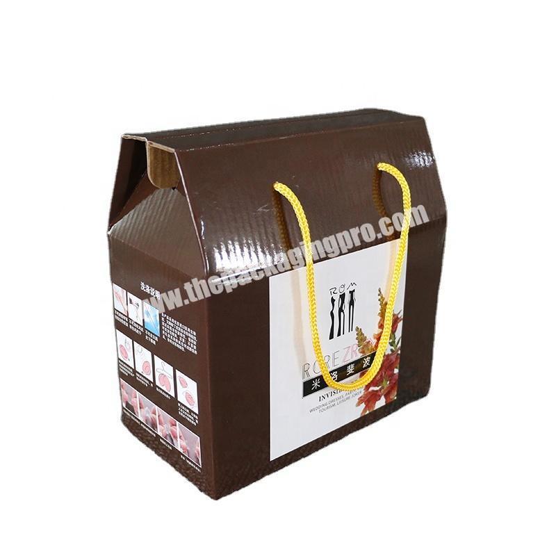 Customized Food Product Kraft Paper Packaging Corrugated Carton Box With Handle