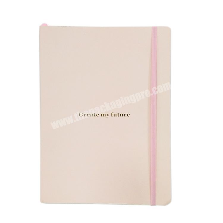 Customized Gold Foil Logo Diary Cute Hardcover Notebook Journal With Elastic