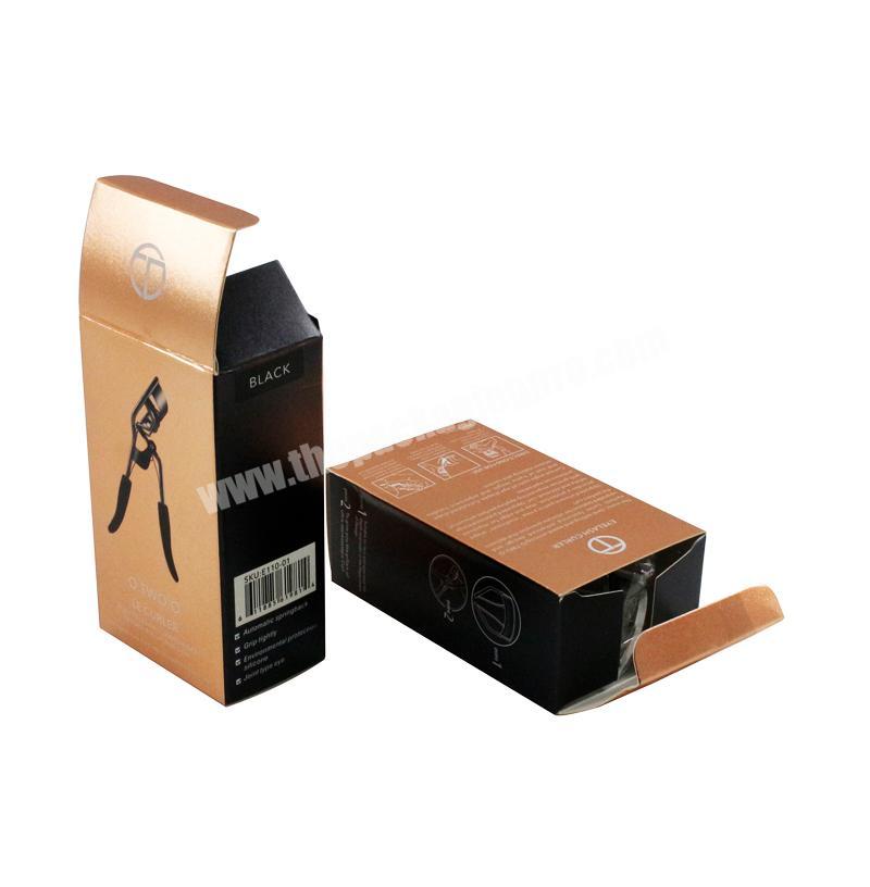 Customized gold printing foldable paper box for eyelash curler