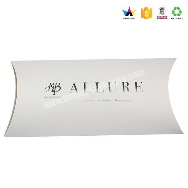 Customized hair extensions packaging white pillow box