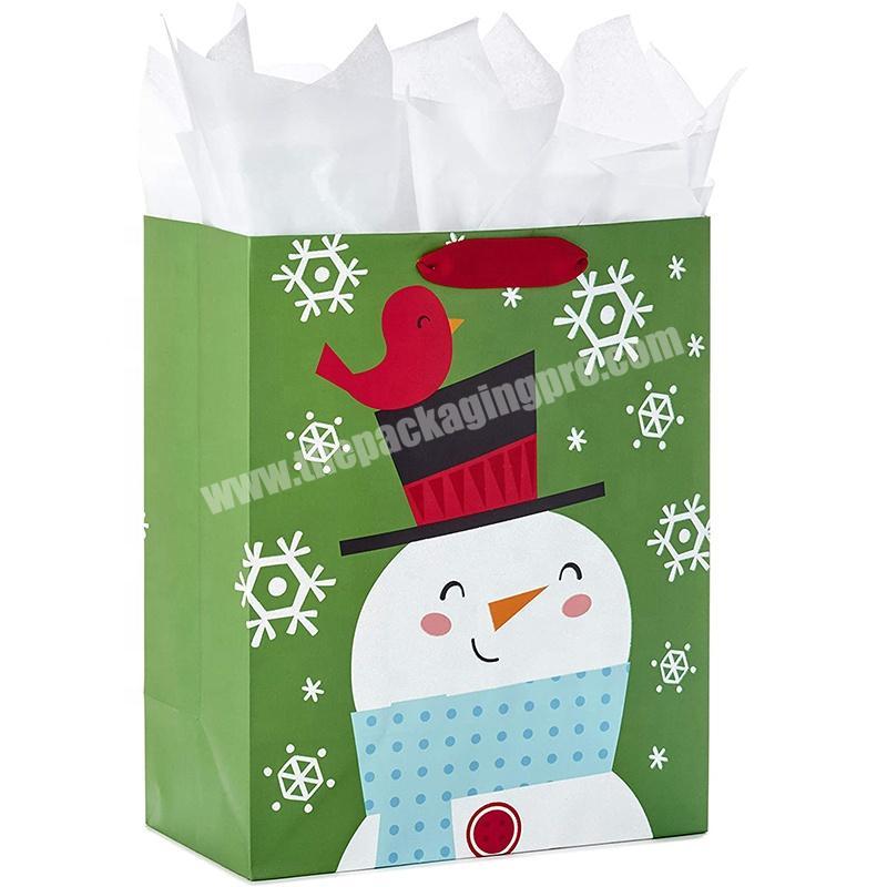 Customized Handmade Clothes Garment White Gift Bags Fancy Paper Christmas Bag With Pp Handle