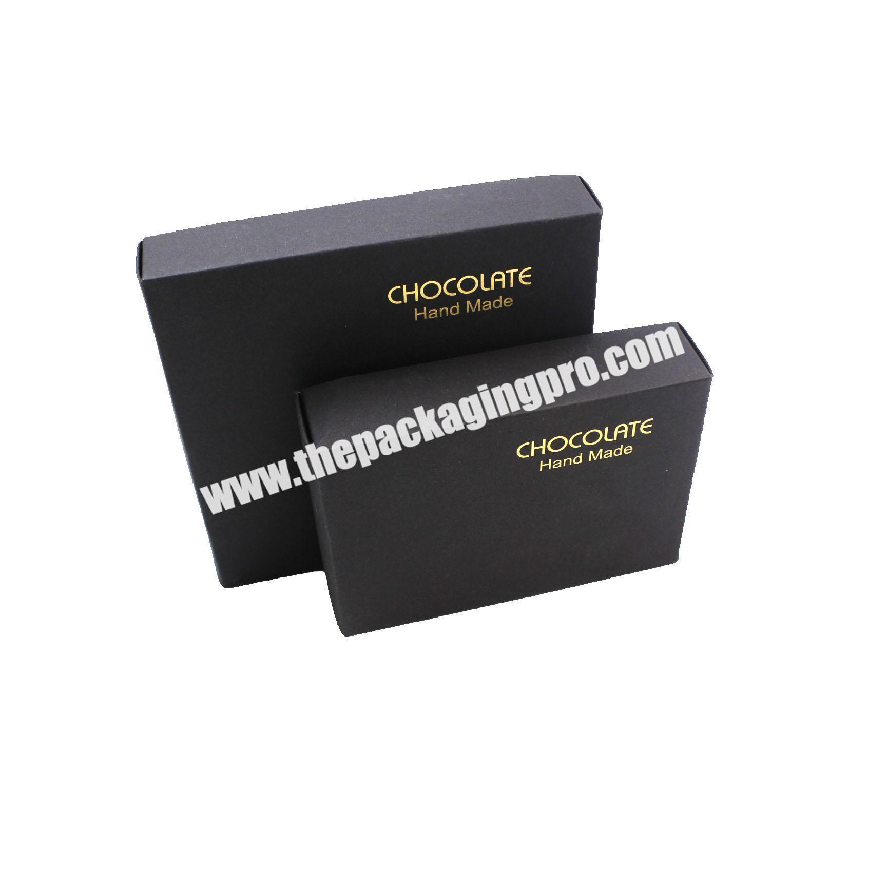 Customized Handmade Reusable Luxury Black Gift Chocolate Brownie Box Packaging