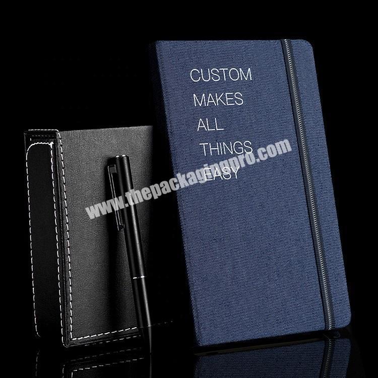 Customized Hardcover Pocket Diary Agenda Business Office 365 Diary Planner Linen cover A5 Travelers Notebook With Elastic Band