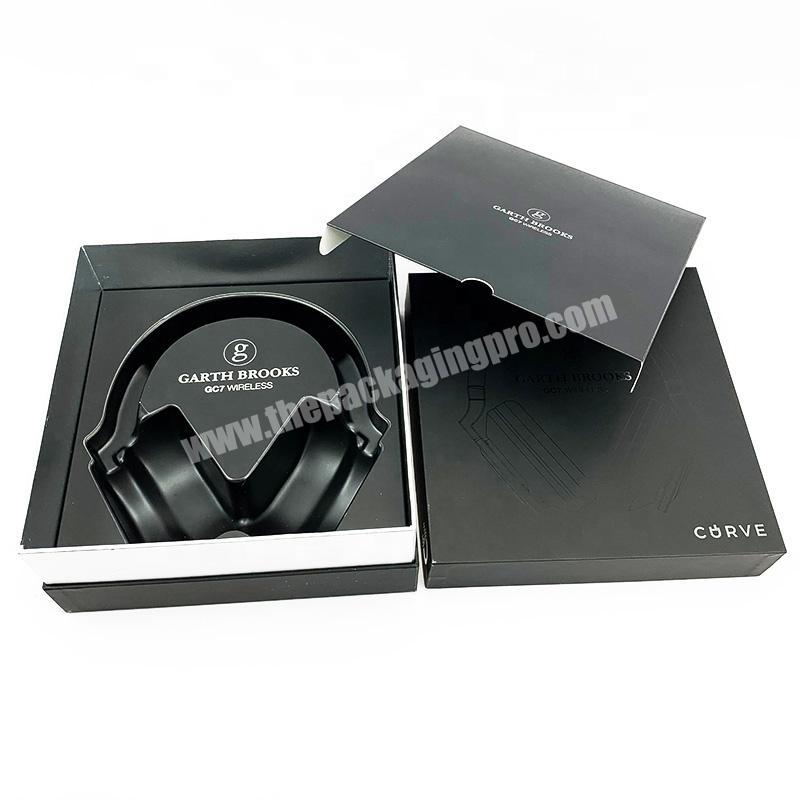 Customized High-end Earphone Wireless Bluetooth Headset Packaging Paper Giift Box With Plastic Hanger