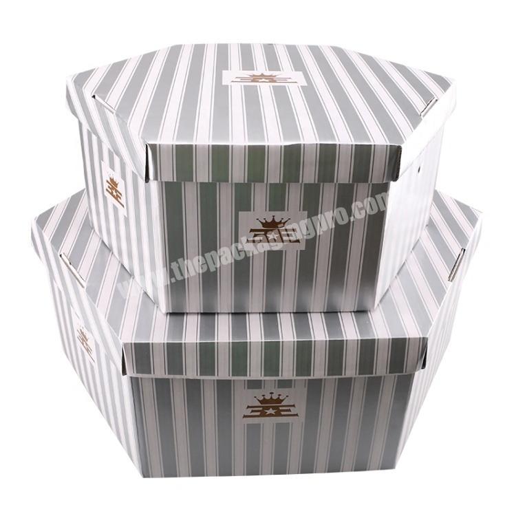 Customized High Quality Unique Hexagon Cardboard Paper Gift Packaging Box with Printing for Hat
