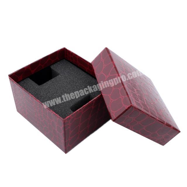 Customized leatherette paper cardboard watch storage box with lid