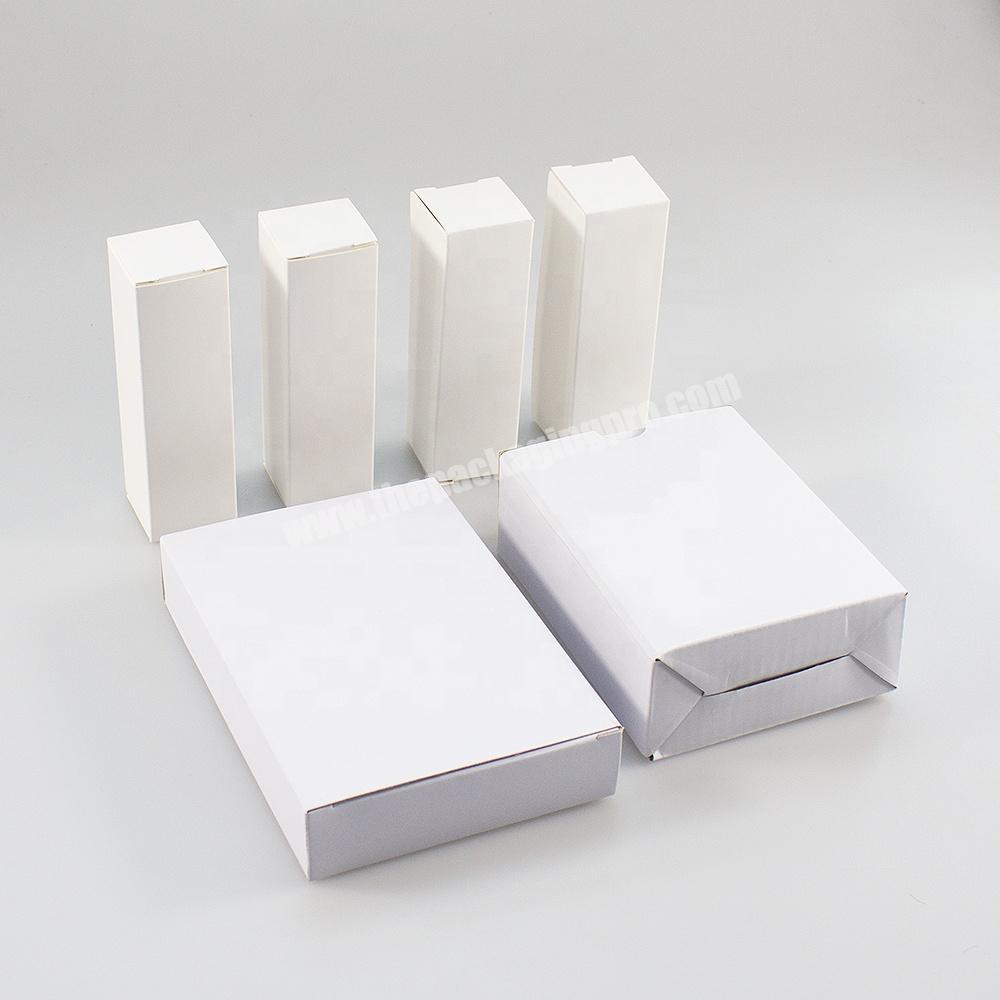 Customized logo 300gsm artpaper white blank plain cardboard paper package boxes for shipping 30ml 50ml 60ml dropper bottle