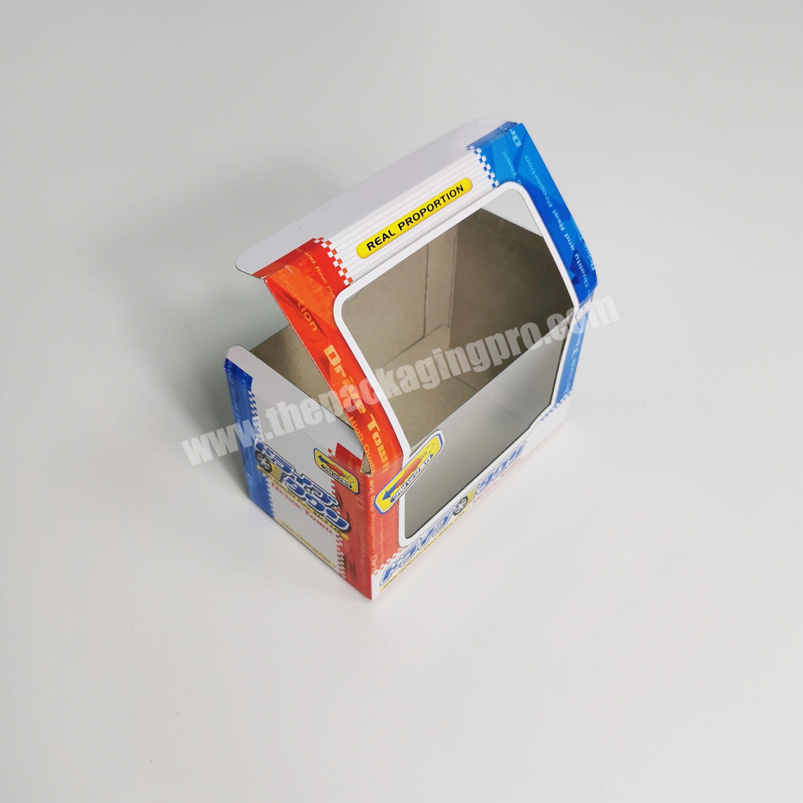 Customized logo cardboard storage toy shoes boxes with pvc window