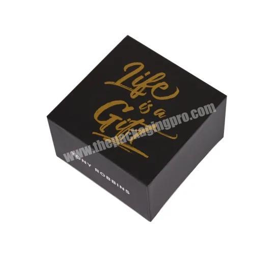 Customized Logo Gold Stamping Paper Packaging Cardboard Lid Bottom Box
