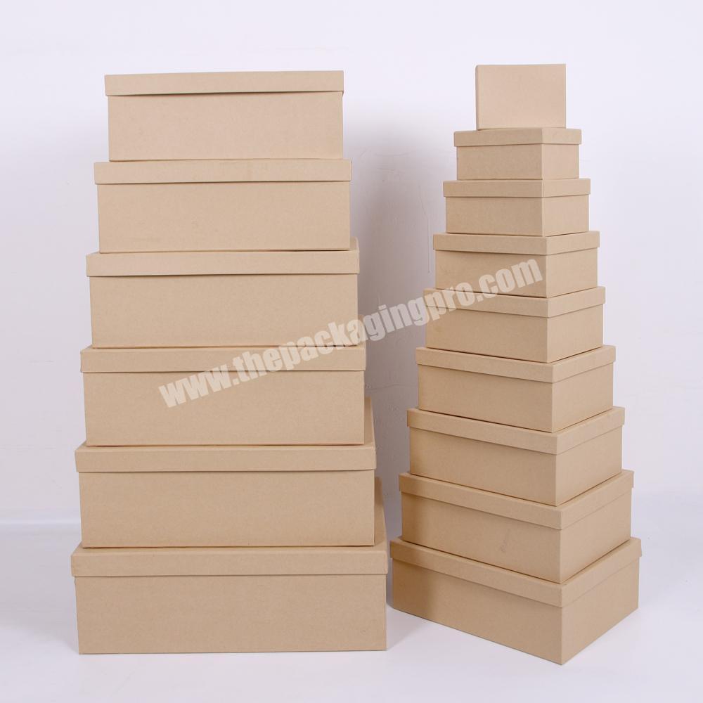Customized Logo Printed Wholesale Brown Kraft Paper Gift Boxes With Lid
