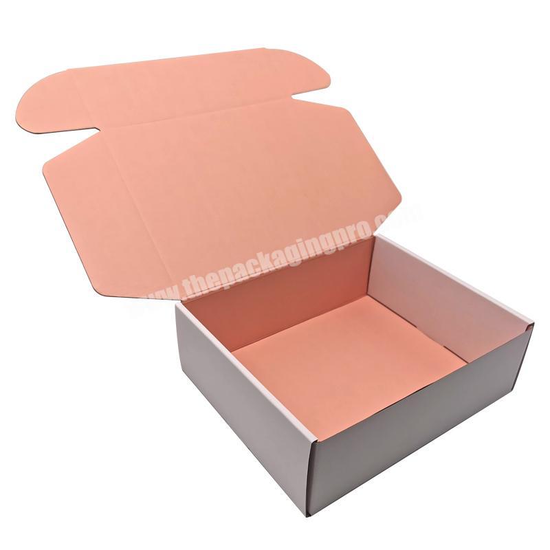 Customized Logo Printing Corrugated White Matt Lamination shipping mailer box Packaging for shirt shoes bra underwear packing