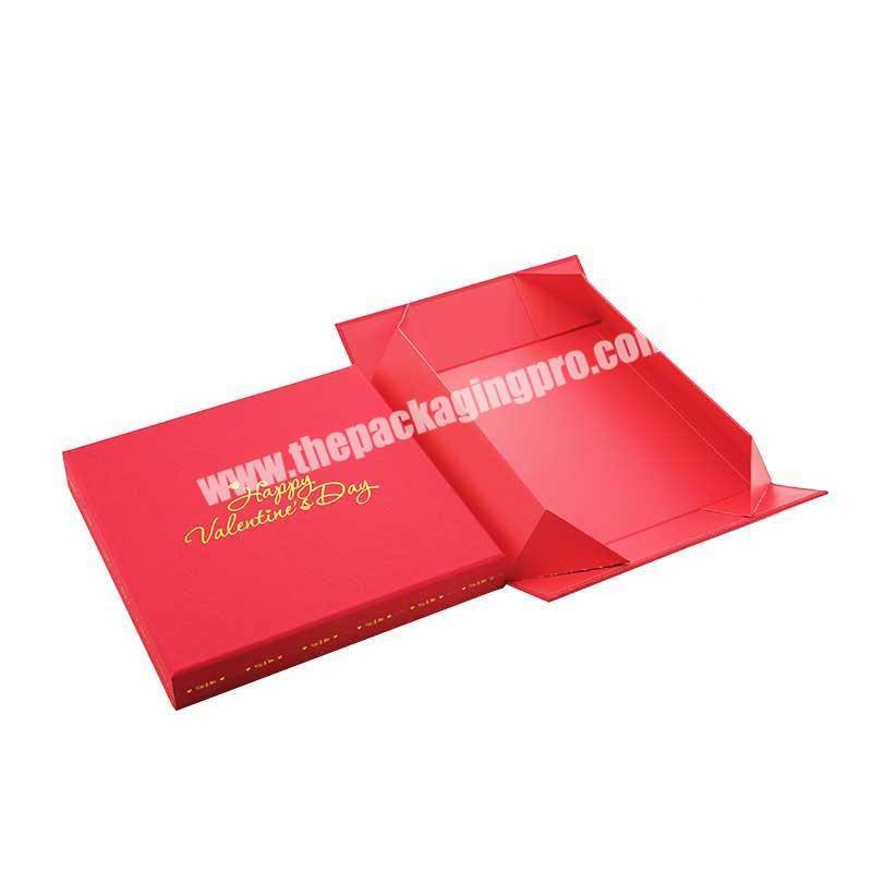 Customized logo printing red foldable style medium paper box for gift packing