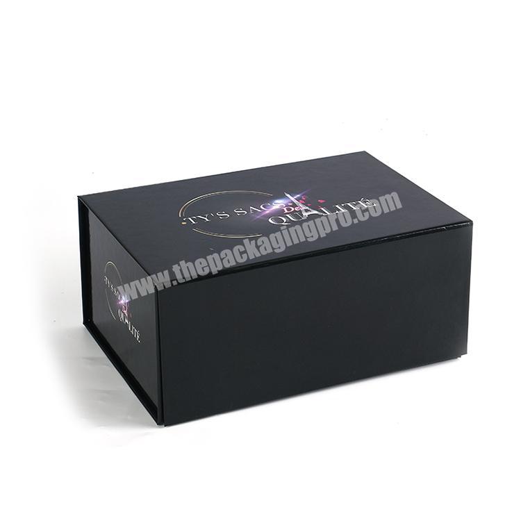 customized logo rigid paper cardboard gift foldable box with magnetic close