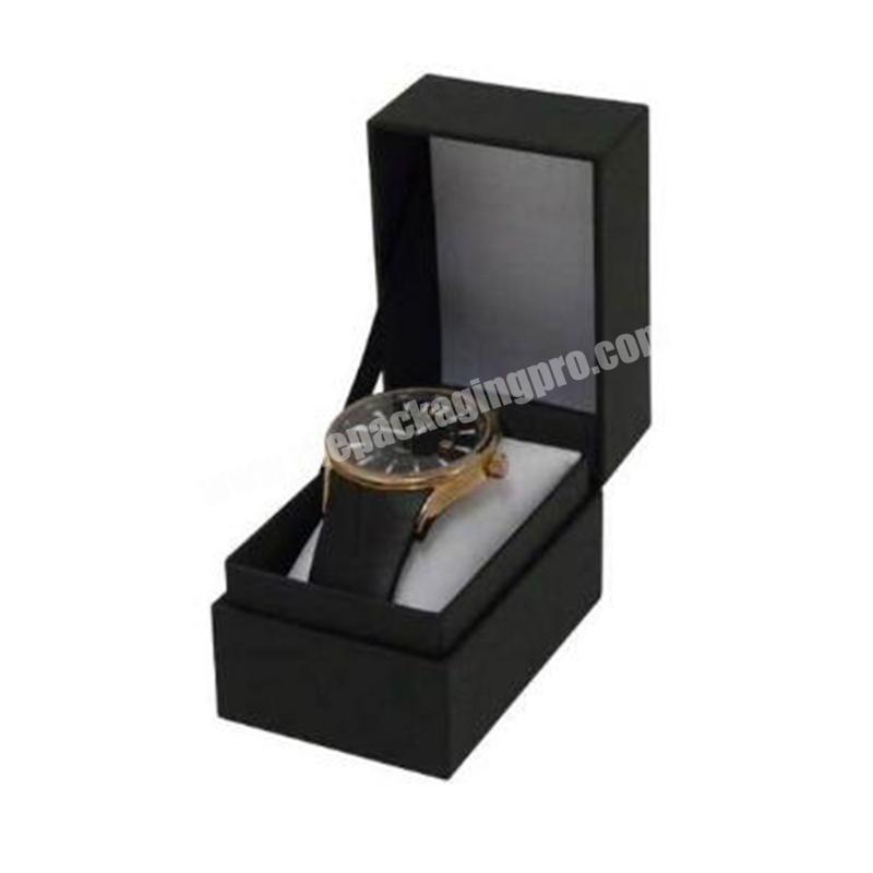 Customized Logo Single Watch Cases Black Luxury Watch Gift Boxes