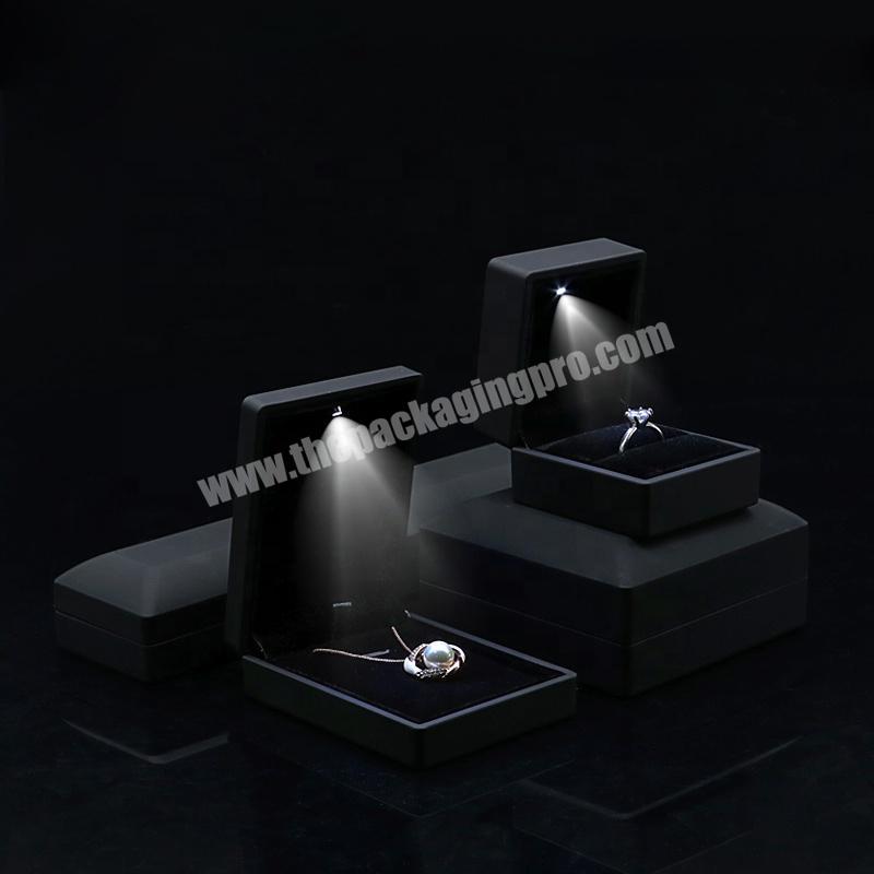 Customized Logo Storage Gift Square Packaging  jewelry gift boxes with LED lamp
