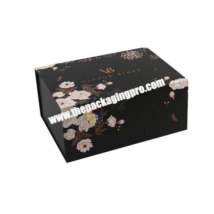 customized luxury black gift box packaging clothing