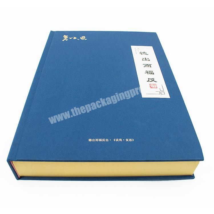 Customized Luxury Blue Book Style Hardcover Paper Magnetic Rigid tea Gift Box with inserts