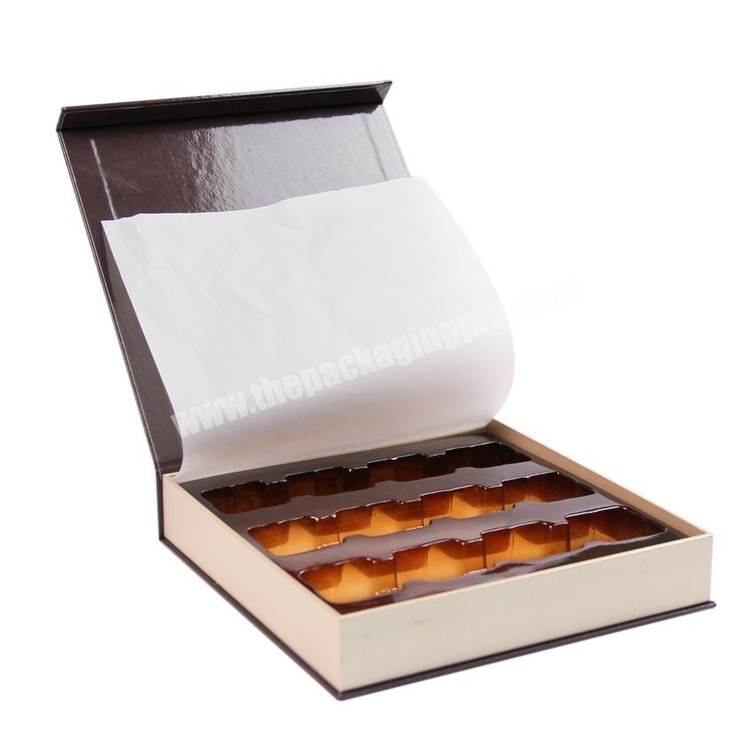 Customized luxury chocolatetruffle paper packing box with insert