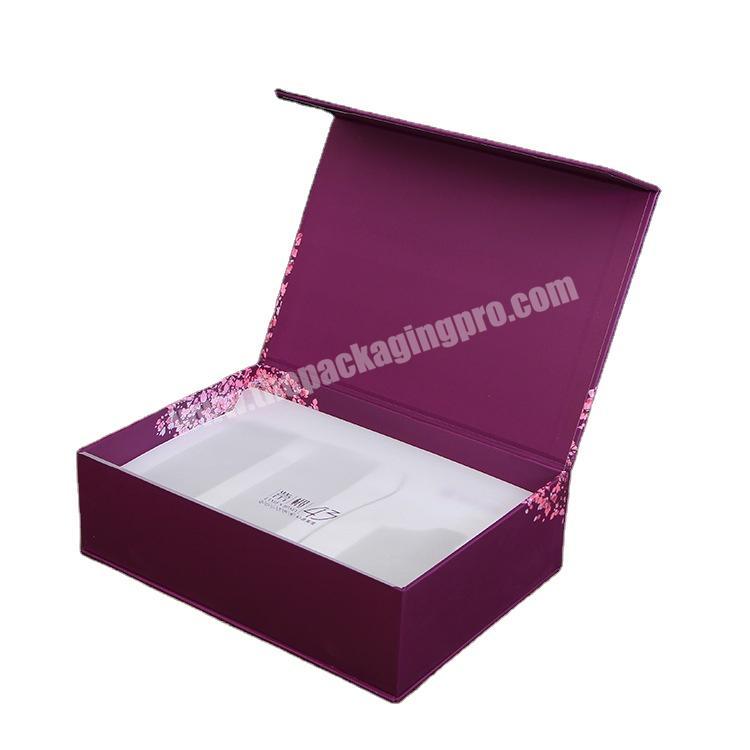 Customized luxury hot stamping gold foil rigid cardboard gift box side flap cosmetic essence moisturizing cream toner packaging