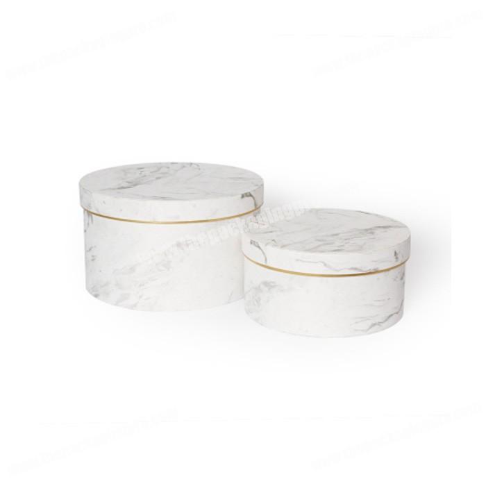 Customized luxury marble round cylinder gift box