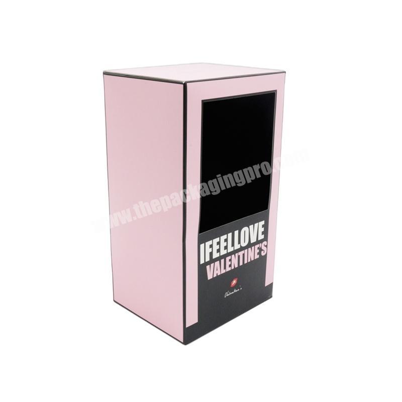 Customized made pink small corrugated paper boxes with custom logo