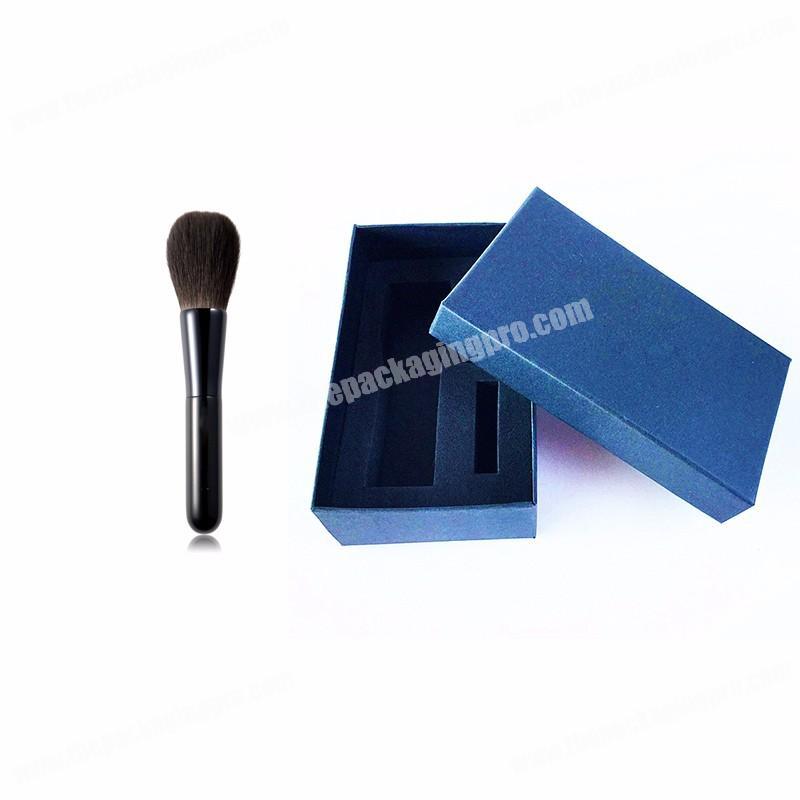 Customized make up brush EVA foam hold blue high end lid base style box packaging lid off box