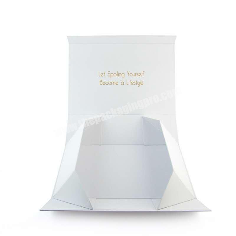 Customized matte white folding box with magnetic closure cardboard jewelry box