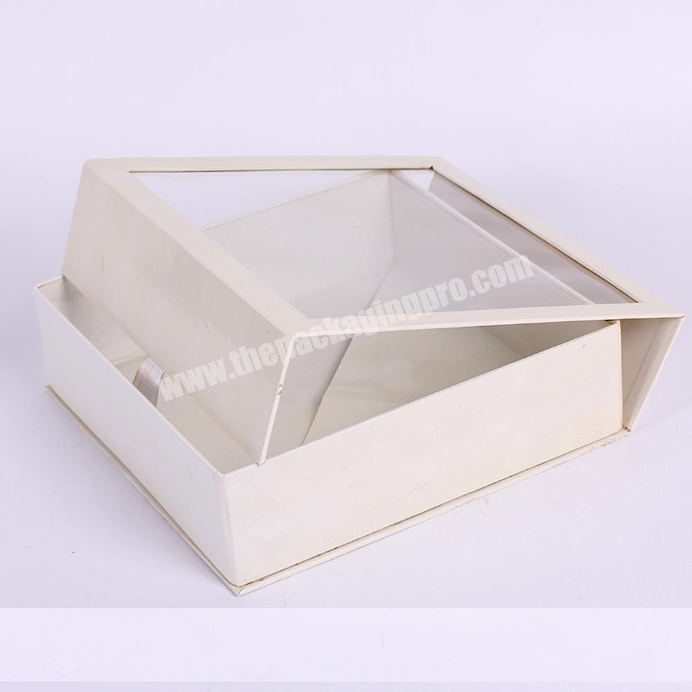 Customized no printing white paper box with PVC window