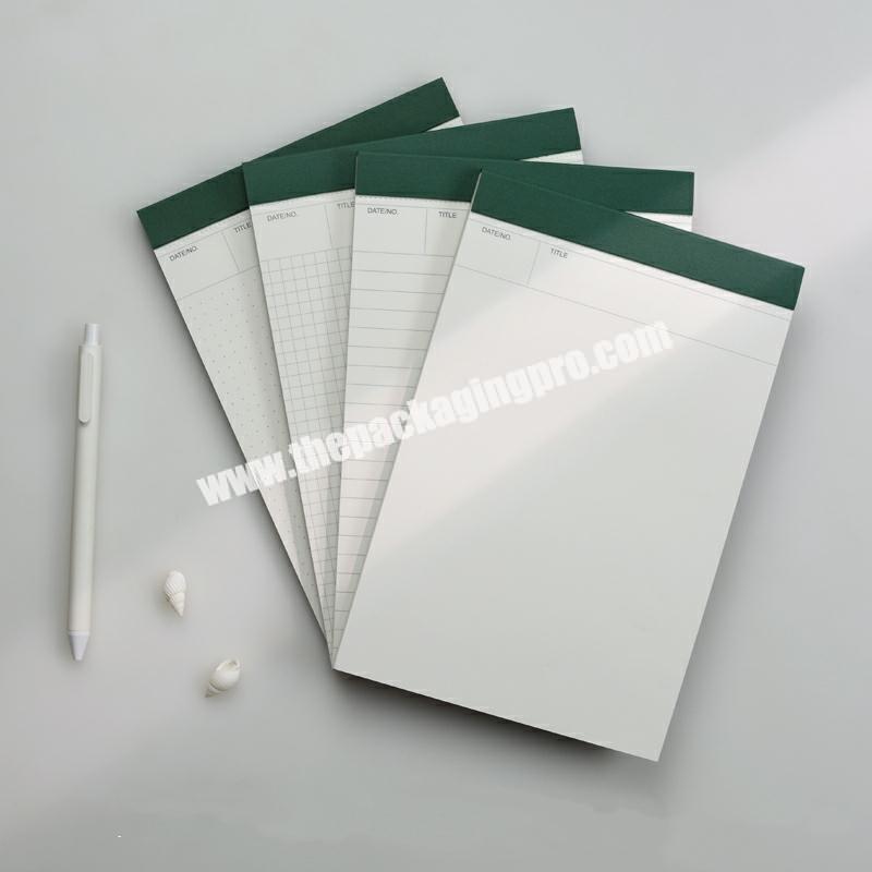 Customized Office Business Lined Blank Plain Paper Writing Notepad Memo Pad With Logo Silver Gold Stamping A4 Student Sketchbook