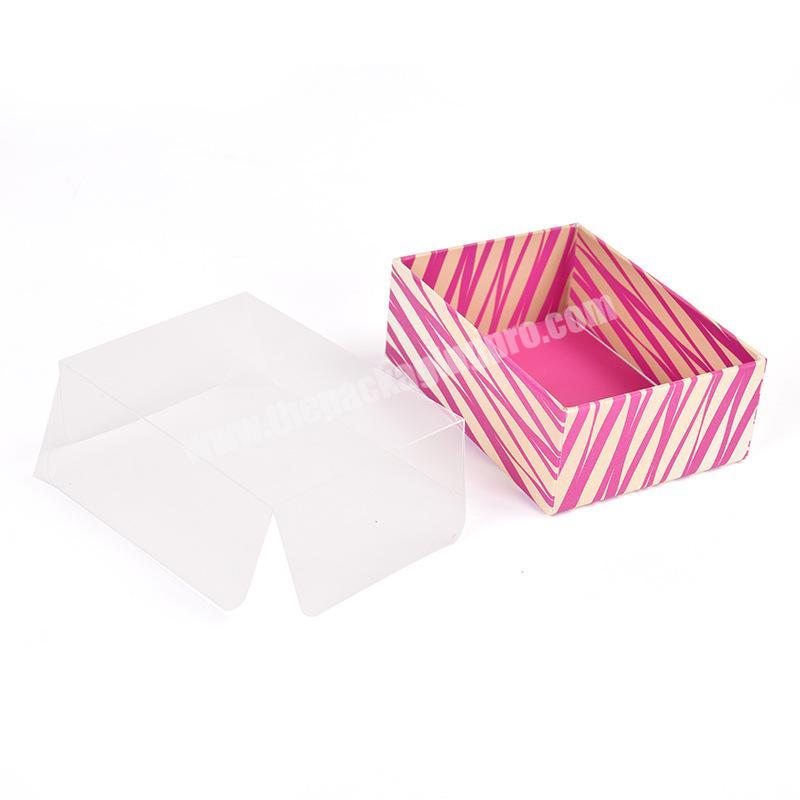 customized paper box for eyelashes beauty products gift packaging with clear window PVC