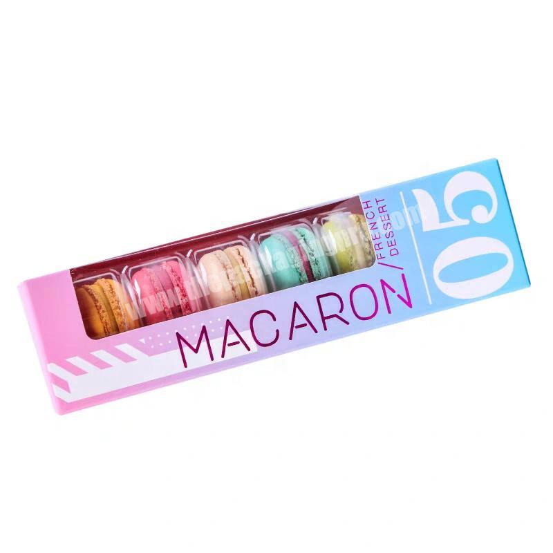 Customized Paper Box For Macaron, Box Packaging With Clear Window And Plastic Blister