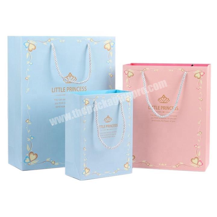 Customized paper shopping bag with rope handle for retail store
