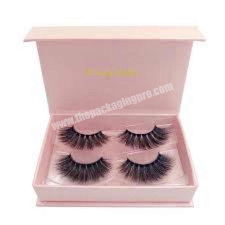 Customized Personalized 2020 New Product Small Clear Pink Eyelash Makeup Set Cardboard Gift Box Packaging