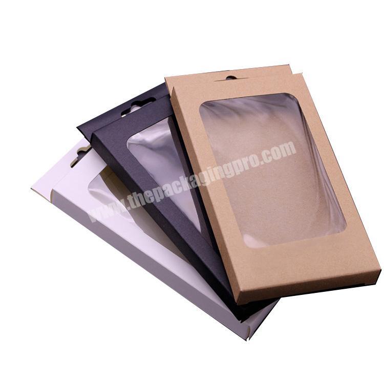 customized phone case kraft cardboard packaging box with PET window