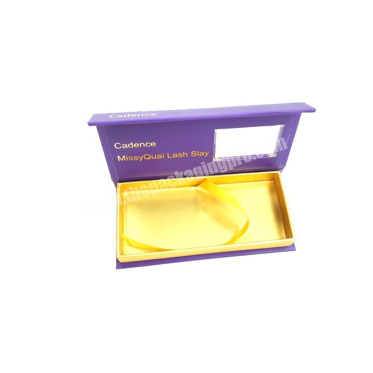 Customized Popular Empty Eyelash Packaging Box Printing With Clear PVC Window