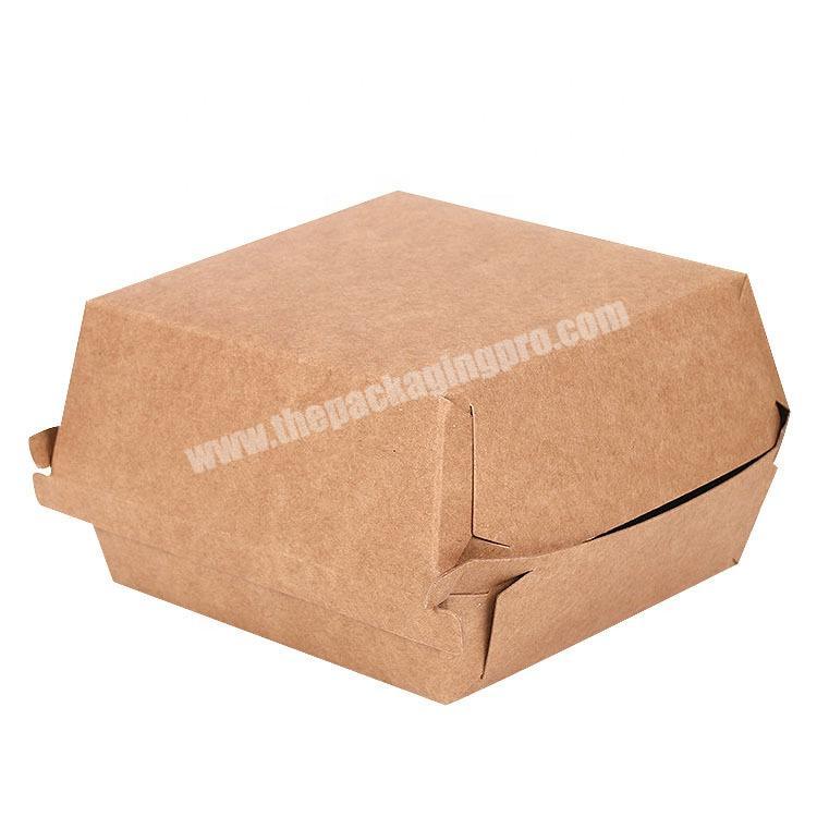 Customized printed cheap price take away packaging hamburger kraft paper box