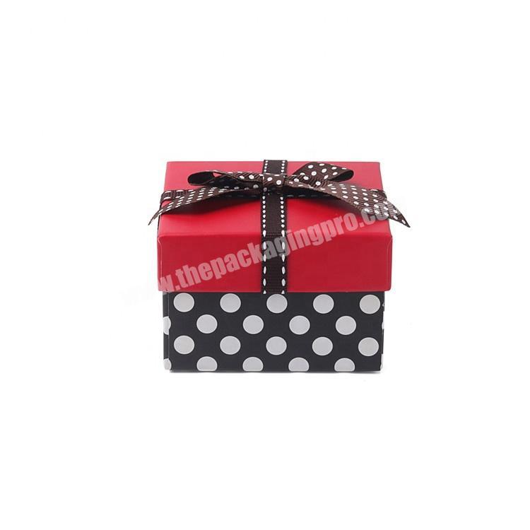Customized Printed Logo Cardboard Paper Lid and Bottom Packaging Storage Gift Box With Bow