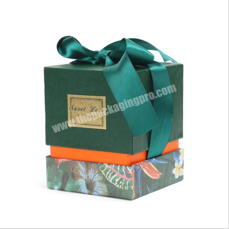 Customized Printing OEM Texture Paper Perfume Bottle Essential Oil Packaging Box With Ribbon