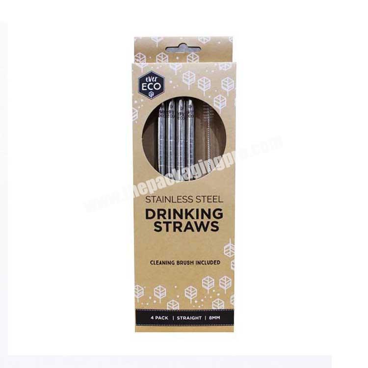 Customized Printing Straw Paper Box For Packing Reusable Stainless Steel Drinking Straws