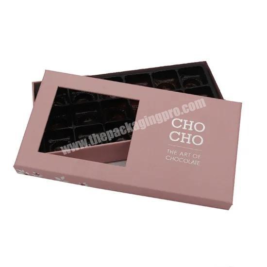 Customized Printing White and Pink Color Chocolate Gift Boxes with Window