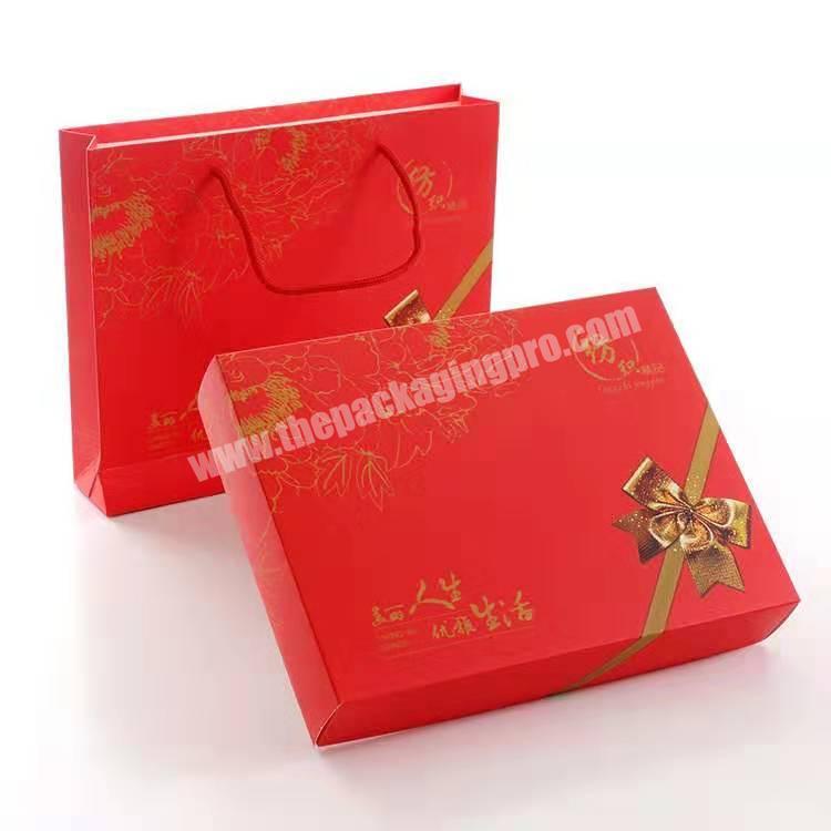 Customized product packaging matte Chinese red paper gift boxes