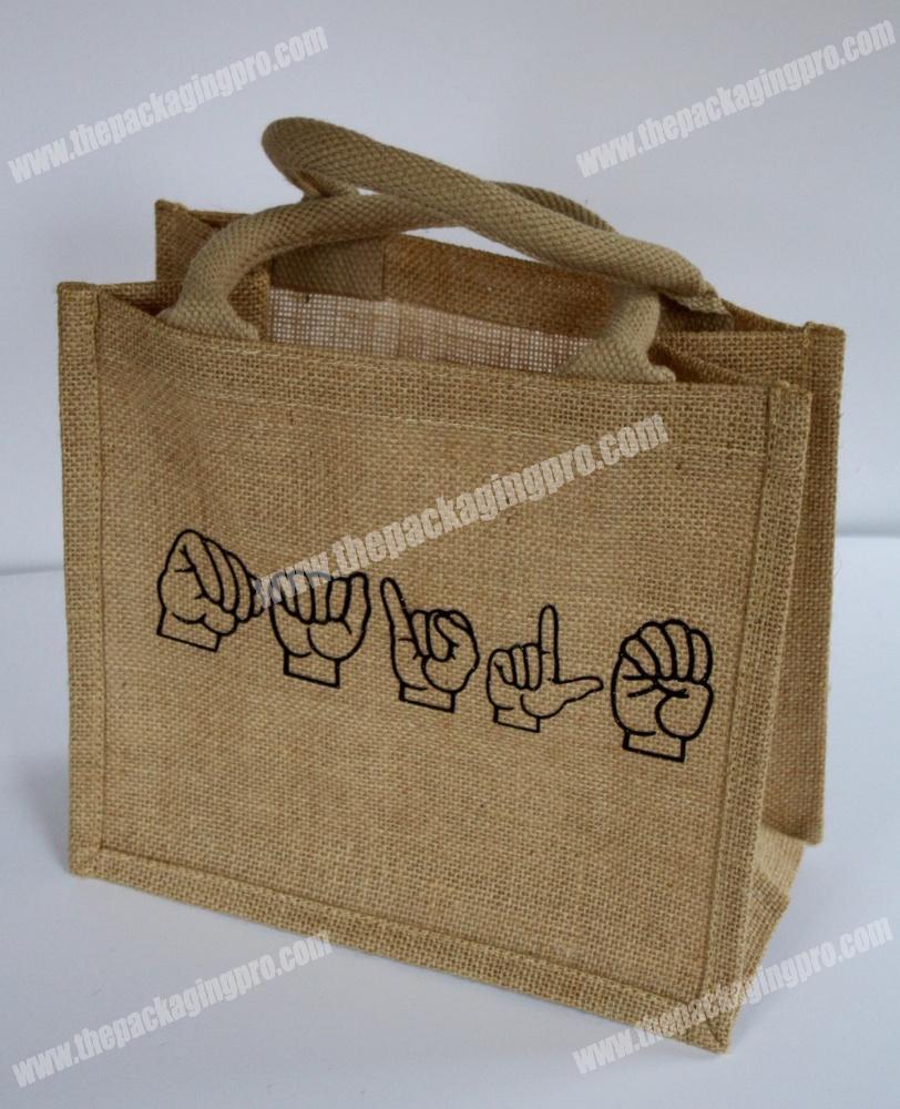 Customized promotional jute tote shopping bag