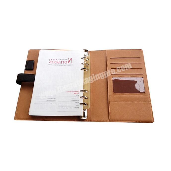 Customized Recycled Paper Closure Planner Pu Leather A5 Journal Diary Covers Notebook Custom Logo