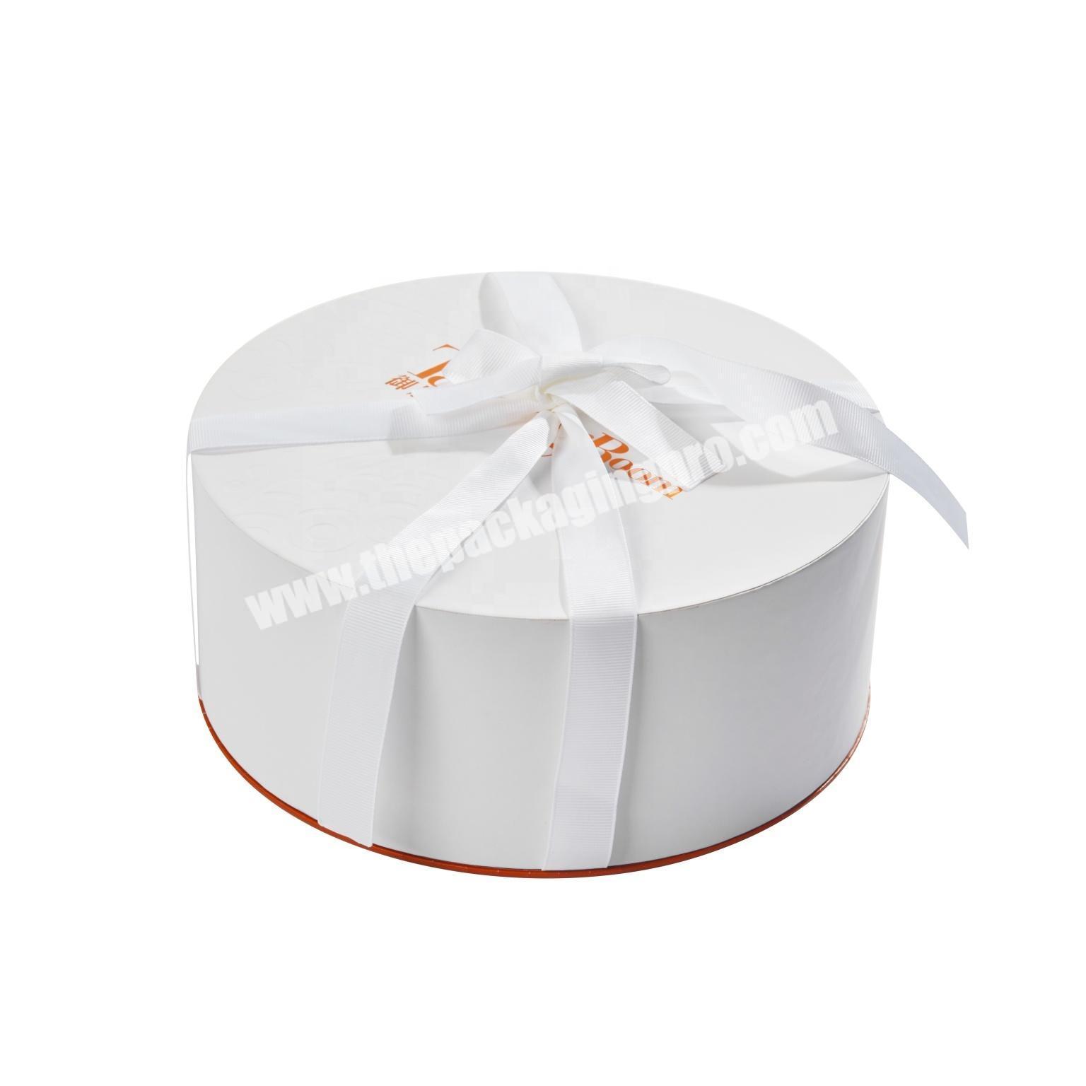 Customized Size beautiful type perfume  display round Type  gift box White round boxes