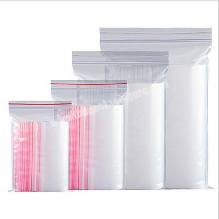 Customized size palin or printed transparent plastic ziplock bag for packing
