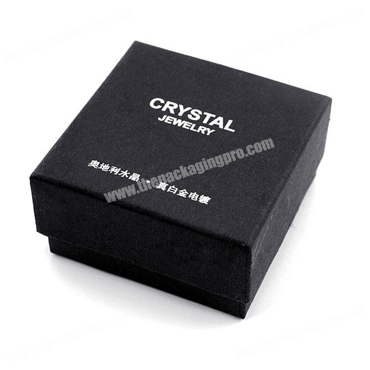 Customized Size Printing Logo Matt Black Paper Two Piece Jewelry Necklace Packaging Gift Box