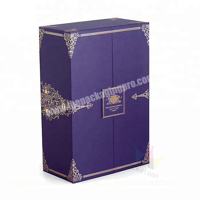 Customized Size Rigig Paper Box Purple Color With Drawer For Gifts