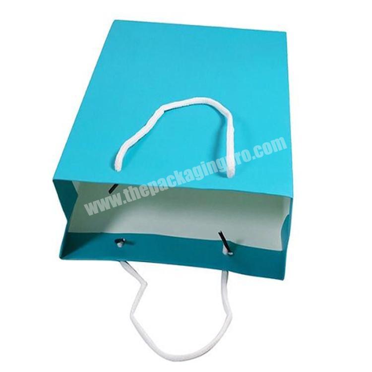 Customized size white gift paper craft bag with white cotton handle